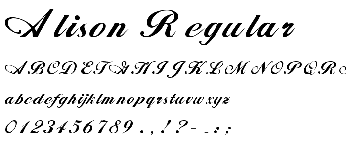 Alison Regular font